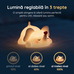 Lampă veghe elefant 3 trepte de intensitate lumină