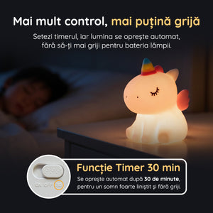 Lampă veghe unicorn funcție timer 30 minute oprire automată