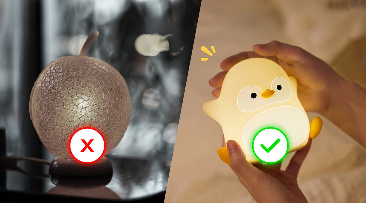 Silicon moale vs. plastic dur: de ce materialul unei lămpi de veghe face diferența