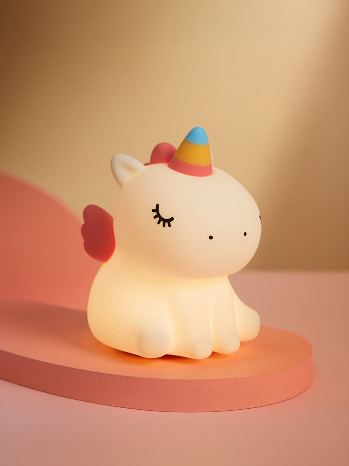 Lampă de veghe unicorn din silicon moale, cu lumină caldă pentru camera copilului