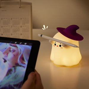 Lampă de veghe din silicon pentru copii, fantoma decorativ cu lumină caldă
