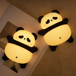 Lampă de veghe din silicon pentru copii, panda Obi decorativ cu lumină caldă