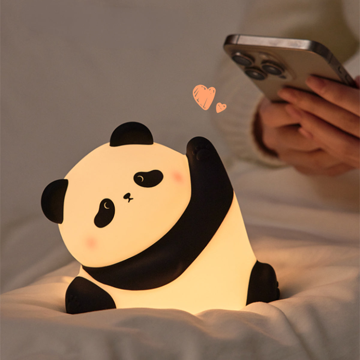 Lampă de noapte copii din silicon, panda Zen decorativ aprins