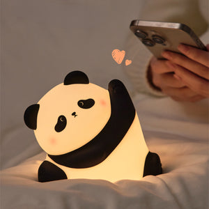 Lampă de noapte copii din silicon, panda Zen decorativ aprins