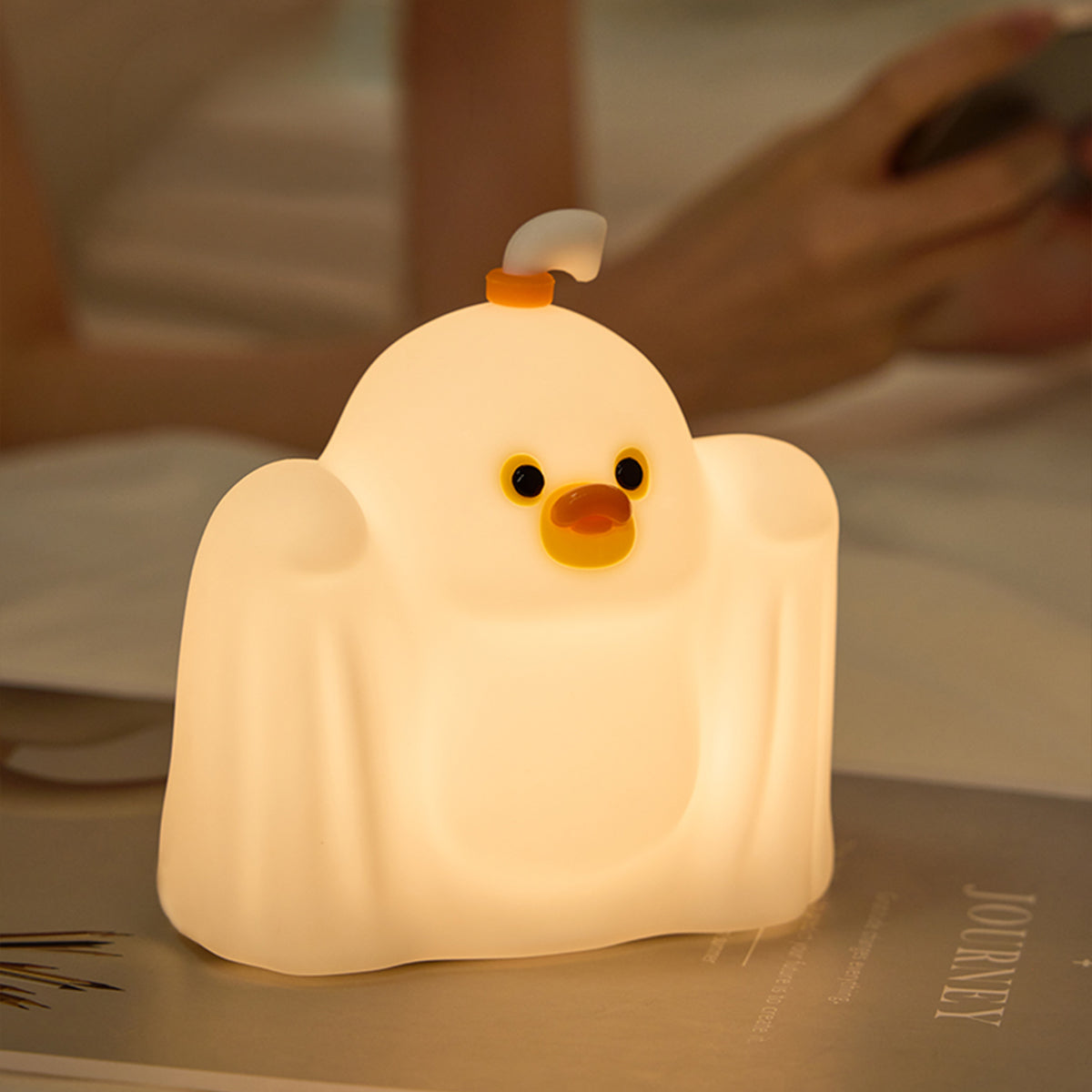 Lampă de noapte copii din silicon, rața bau-bau decorativ aprins
