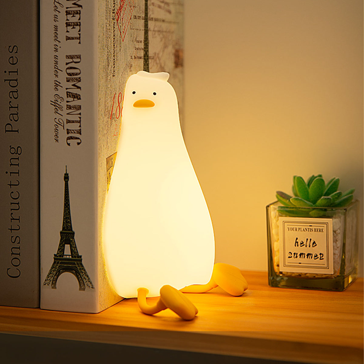 Lampă de noapte copii din silicon, rața decorativ aprins