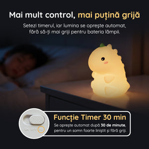 Lampă veghe dinozaur funcție timer 30 minute oprire automată