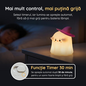Lampă veghe fantomă funcție timer 30 minute oprire automată
