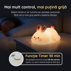 Lampă veghe iepure funcție timer 30 minute oprire automată