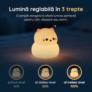 Lampă veghe pisică 3 trepte de intensitate lumină