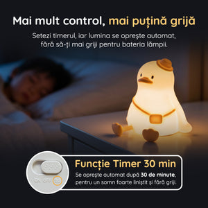 Lampă veghe Rața Mia funcție timer 30 minute oprire automată