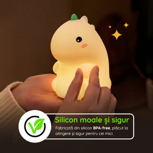 Lampă veghe silicon în formă de dinozaur BPA-free sigură copii mici