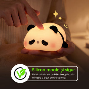 Lampă veghe silicon în formă de panda BPA-free sigură copii mici
