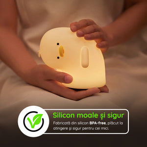 Lampă veghe silicon în formă de pui BPA-free sigură copii mici
