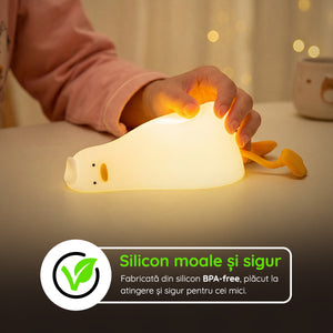 Lampă veghe silicon în formă de rață BPA-free sigură copii mici