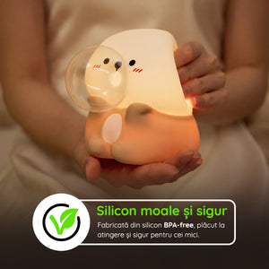 Lampă veghe silicon în formă de vidră BPA-free sigură copii mici