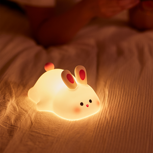 Lampă de veghe din silicon pentru copii, iepure decorativ cu lumină caldă