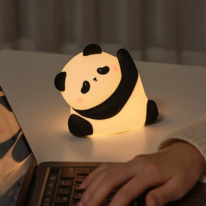 Lampă de veghe din silicon pentru copii, panda Zen decorativ cu lumină caldă