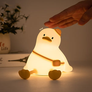 Lampă de veghe din silicon pentru copii, rața Mia decorativ cu lumină caldă