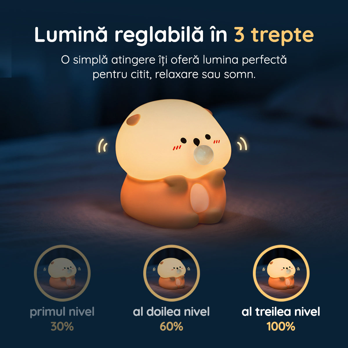 Lampă veghe vidră 3 trepte de intensitate lumină